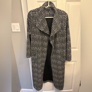 Long black and white coat